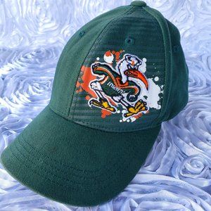 Vintage Miami Hurricanes Snapback  Adjustable Youth Hat Green Embroidery Mascot